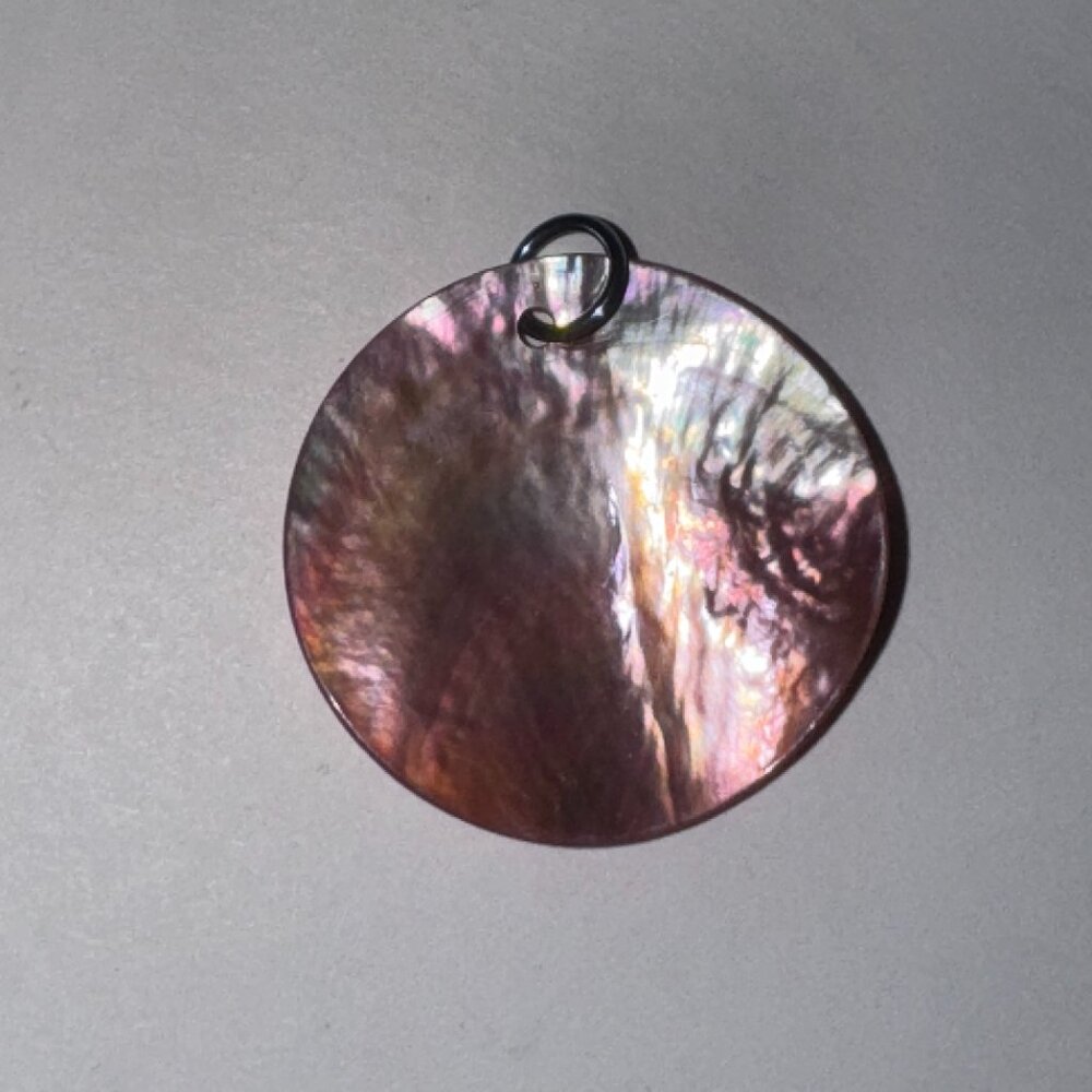 Pink and Green Black Lip Shell Pendant